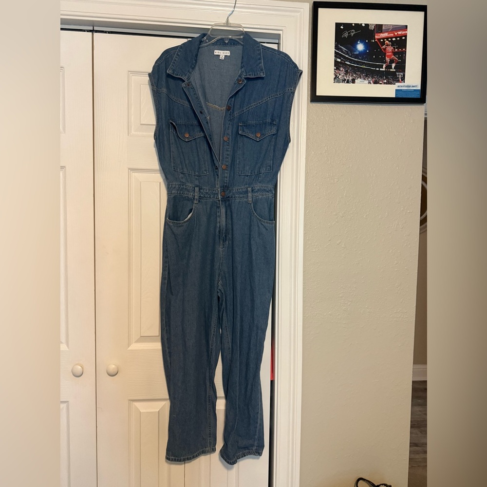 Denim Sleeveless Jumpsuit